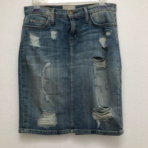 Current Elliott distressed denim skirt